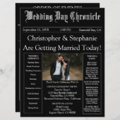 Photo QR Code Minimalist Newspaper Wedding Program (Voorkant / Achterkant)