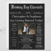 Photo QR Code Minimalist Newspaper Wedding Program (Voorkant)