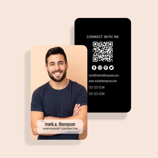 Photo QR Code Modern Connect With Me Business Visitekaartje