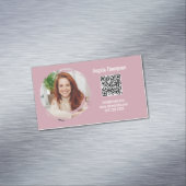 Photo QR Code Pink Modern Magnetic  Magnetisch Visitekaartje (Voorbeeld)