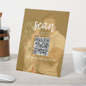 Photo QR Code Wedding Program Reclamebord Met Voetstuk (Insitu)