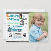 Photo Race Car • 3rd Birthday Racing Party Kaart (Voorkant)