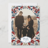 Photo Red Berry & Blue Pine Christmas Feestdagenkaart (Voorkant)