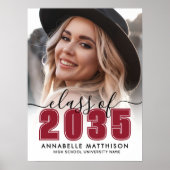 Photo Red Graduation Party Sign Poster (Voorkant)