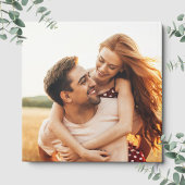 Photo Red Roses Calligraphy Script Square Wedding Gastenboek