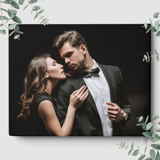 Photo Red Roses Calligraphy Script Wedding Gastenboek