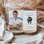 Photo Refined Blue Tooth Laurel Graduation Aankondiging