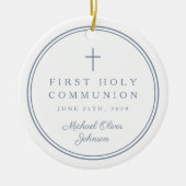 Photo Religious Cross Boy First Communion Keramisch Ornament (Voorkant)