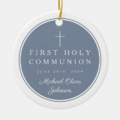 Photo Religious Cross Boy First Communion Keramisch Ornament (Voorkant)