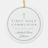 Photo Religious Cross Boy First Communion Keramisch Ornament (Voorkant)