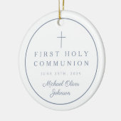 Photo Religious Cross Boy First Communion Keramisch Ornament (Links)