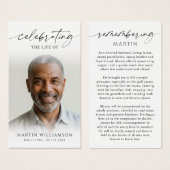 Photo Remembrance Celebration of Life Prayer Card Visitekaartje (Voorkant /achterkant)