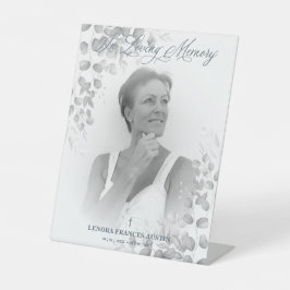 Photo Remembrance Service Dear Ones in Black White Reclamebord Met Voetstuk