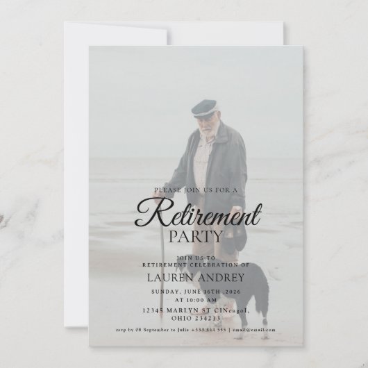 Photo Retirement Celebration Invitation Kaart (Voorkant)