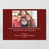 PHOTO Retro Rustic Red Truck-kerstgroet Feestdagenkaart (Achterkant)