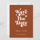 Photo Retro Typography Wedding Save The Date Aankondiging (Voorkant)