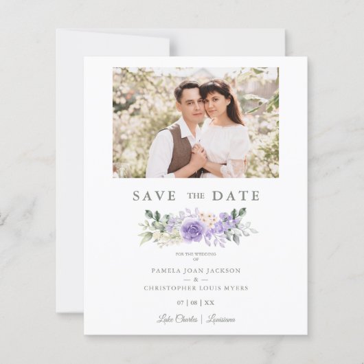 Photo Romantic Purple Shades Roses Wreath Wedding  (Voorkant)