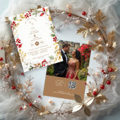 Photo Romantic Winter Nature Frame Wedding Kaart