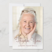 Photo Rose Gold Glitter Drip 80th Birthday Bedankkaart (Voorkant)