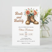 Photo Rustic Boots and Bubbly Bridal Shower Kaart (Staand voorkant)