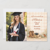 Photo Rustic Boots Graduation Party Aankondiging (Voorkant)