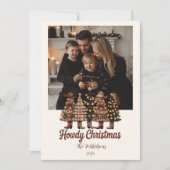 Photo Rustic Cowboy Boots Western Christmas Feestdagenkaart (Voorkant)