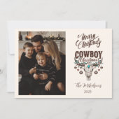 Photo Rustic Cowboy Christmas Feestdagenkaart (Voorkant)