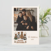 Photo Rustic Cowgirl Howdy Western Christmas Feestdagenkaart (Staand voorkant)