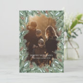 Photo Rustic Pinecone Family Christmas Feestdagenkaart (Staand voorkant)