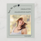 Photo sage green Graduation Save the Date Flyer (Voorkant)