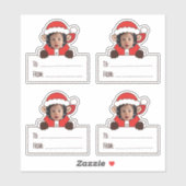 Photo Santa Gift Tag Sticker (Vel)
