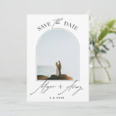 Photo Save the Date Card with Couple Picture (Staand voorkant)