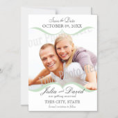 Photo Scallop Lijst Mint Sla de datum op Magnetische Uitnodiging (Voorkant)