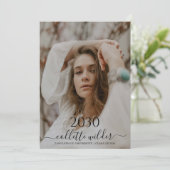 Photo Script Graduation Party Invitation Kaart (Staand voorkant)