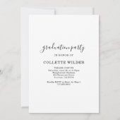 Photo Script Graduation Party Invitation Kaart (Achterkant)