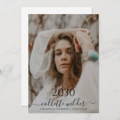 Photo Script Graduation Party Invitation Kaart (Voorkant / Achterkant)