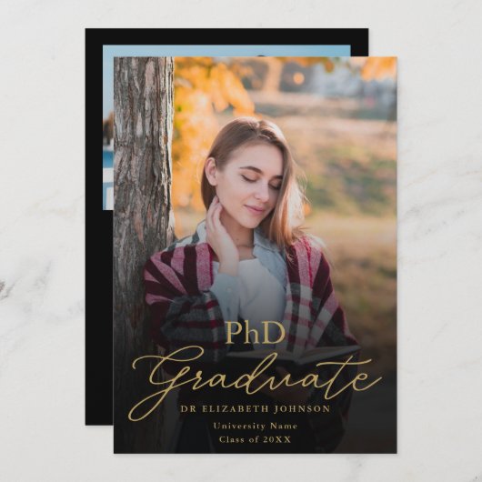 Photo Script PhD Degree Afstuderen Aankondiging (Voorkant / Achterkant)