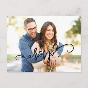 Photo Script Wedding RSVP-Briefkaart Uitnodiging Briefkaart