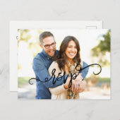 Photo Script Wedding RSVP-Briefkaart Uitnodiging Briefkaart (Voorkant / Achterkant)