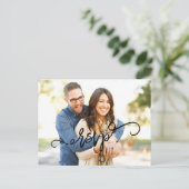 Photo Script Wedding RSVP-Briefkaart Uitnodiging Briefkaart (Staand voorkant)