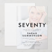 Photo Seventy Black White 70th Birthday Kaart (Voorkant / Achterkant)