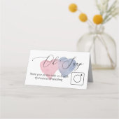 Photo Share Gevouwen tafelkaart #hashtag Harten Plaatskaartje (Voorkant)