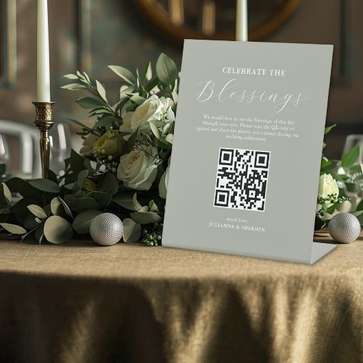 Photo Sharing Wedding Reclamebord Met Voetstuk