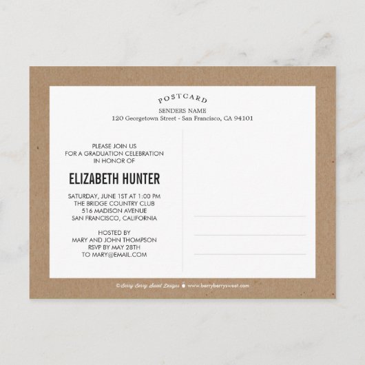 Photo Showcase Afstuderen Announcement Craft Uitnodiging Briefkaart (Achterkant)