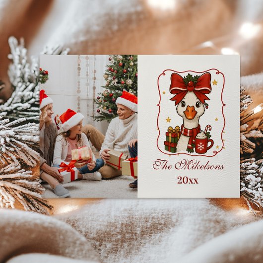 Photo Silly Goose Christmas Feestdagenkaart