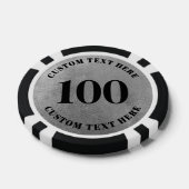 Photo Silver 100 Numbered Poker Chips (Enkel)