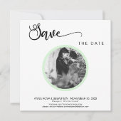 *~* PHOTO Simple Mint Boho Wedding Save the Date (Voorkant)
