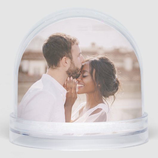 Photo Simple Modern Love Wedding Keepsake Couple Sneeuwbol (Voorkant)