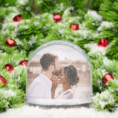 Photo Simple Modern Love Wedding Keepsake Couple Sneeuwbol (Kerstmis)
