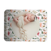 Photo & Simple White Text Unique Modern Keepsake  Magneet (Horizontaal)